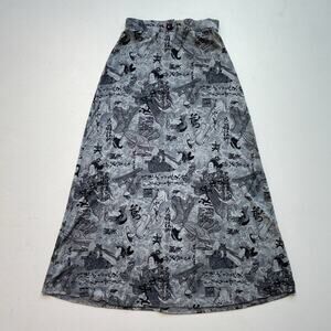 Vintage 90's Japanese Ukiyo-E Woodblock Stretchy Maxi Skirt / S / Geishas